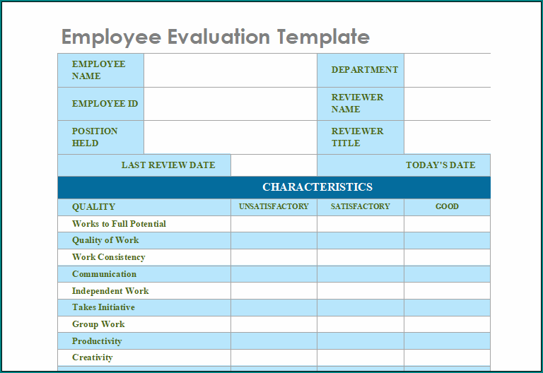 Employee Evaluation Template