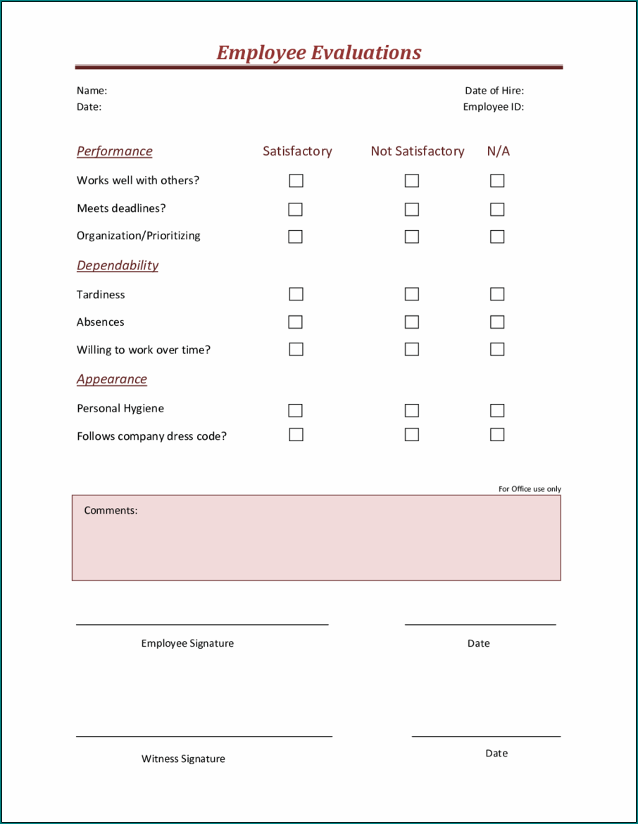 Employee Feedback Form Sample