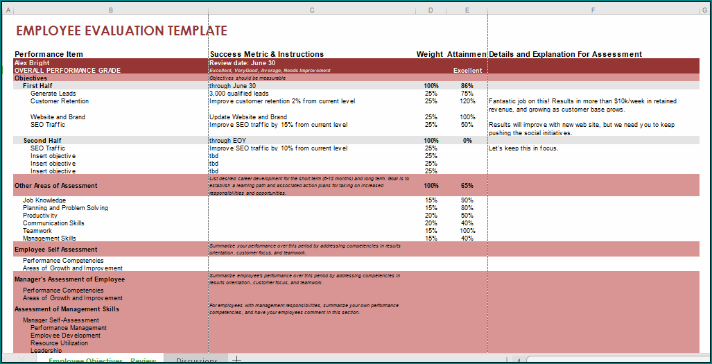Employee Performance Evaluation Form