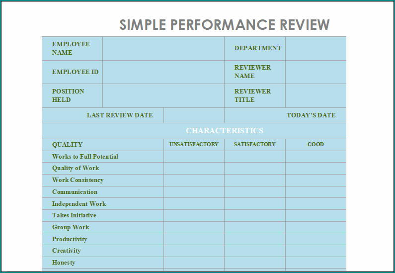 Employee Performance Review Template