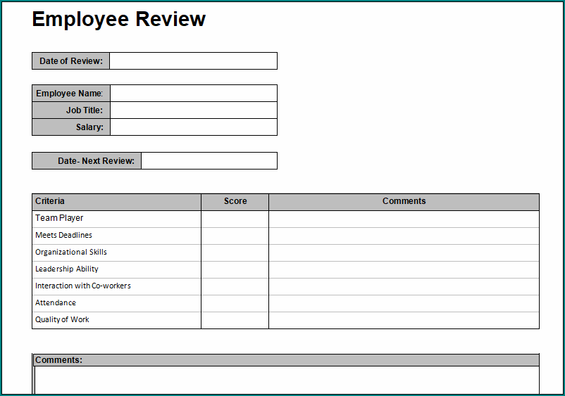 Employee Review Template