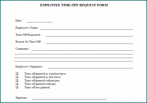 Employee Time Off Request Form