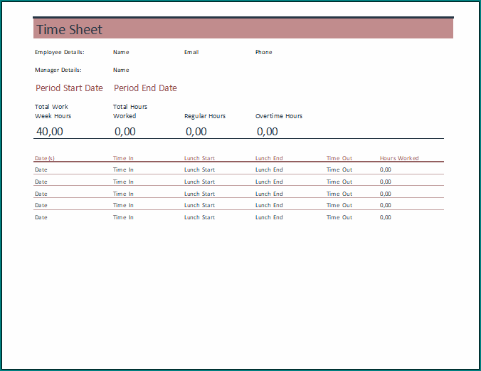 Employee Time Tracking Excel
