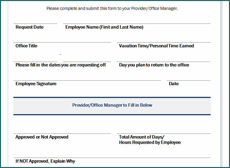 Employee Vacation Request Form