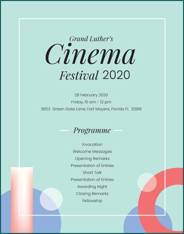 Event Program Template Sample