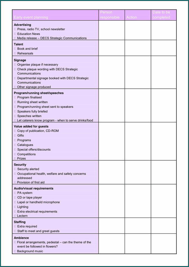 Event Program Template Word Sample