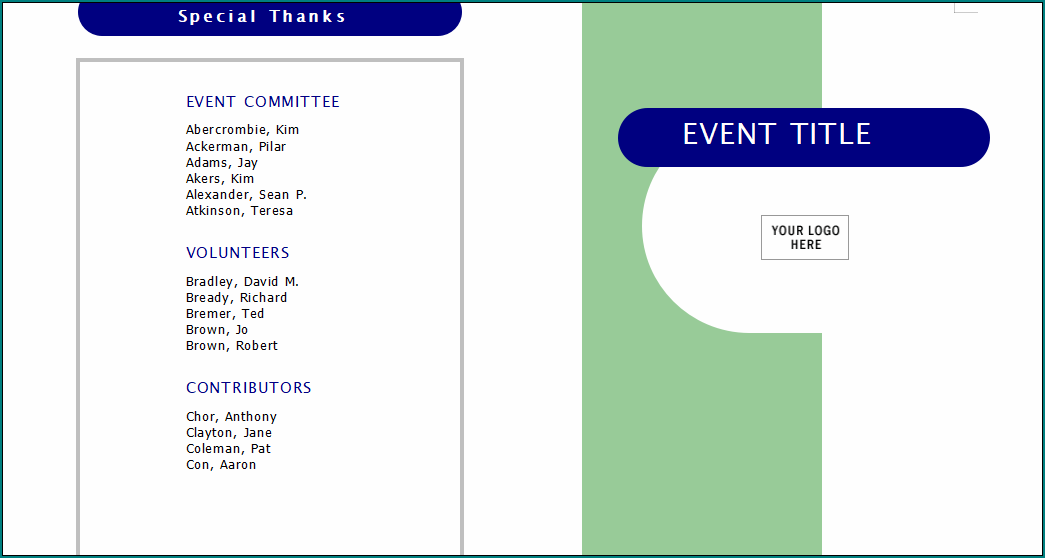 Event Program Template