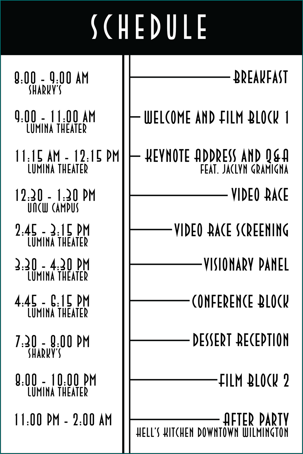 Event Schedule Template Example