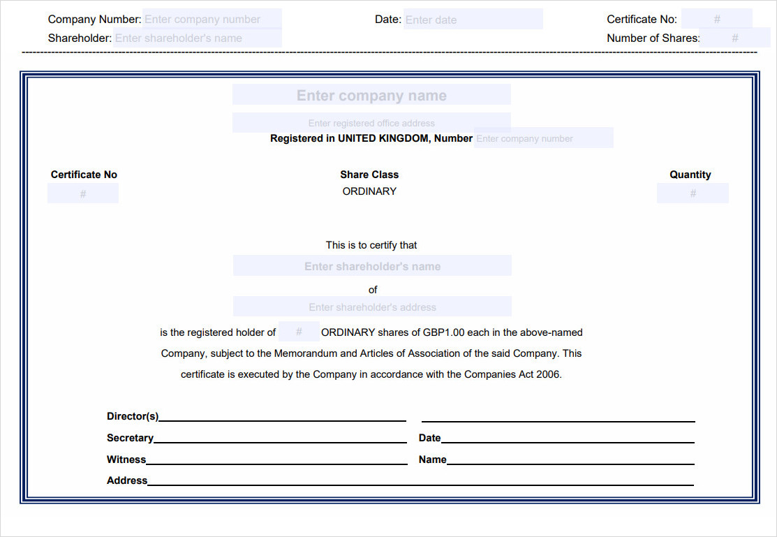 Example Of A Filled Out Stock Certificate Example Of A Filled Out Stock Certificate
