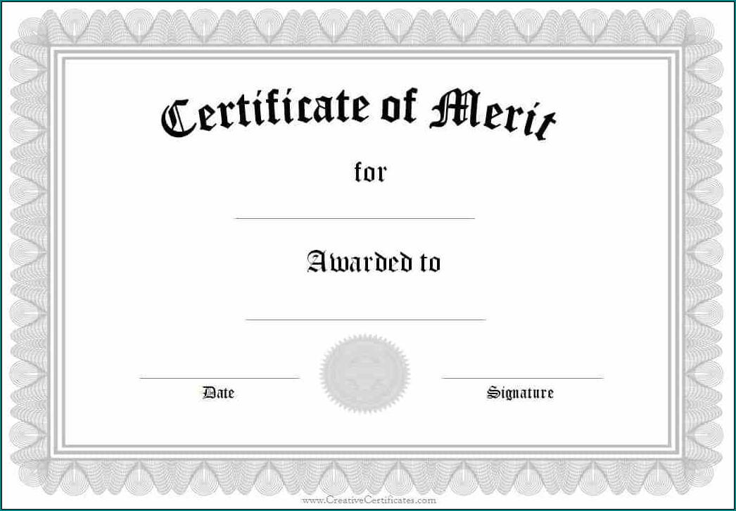 Example of Award Certificate Template