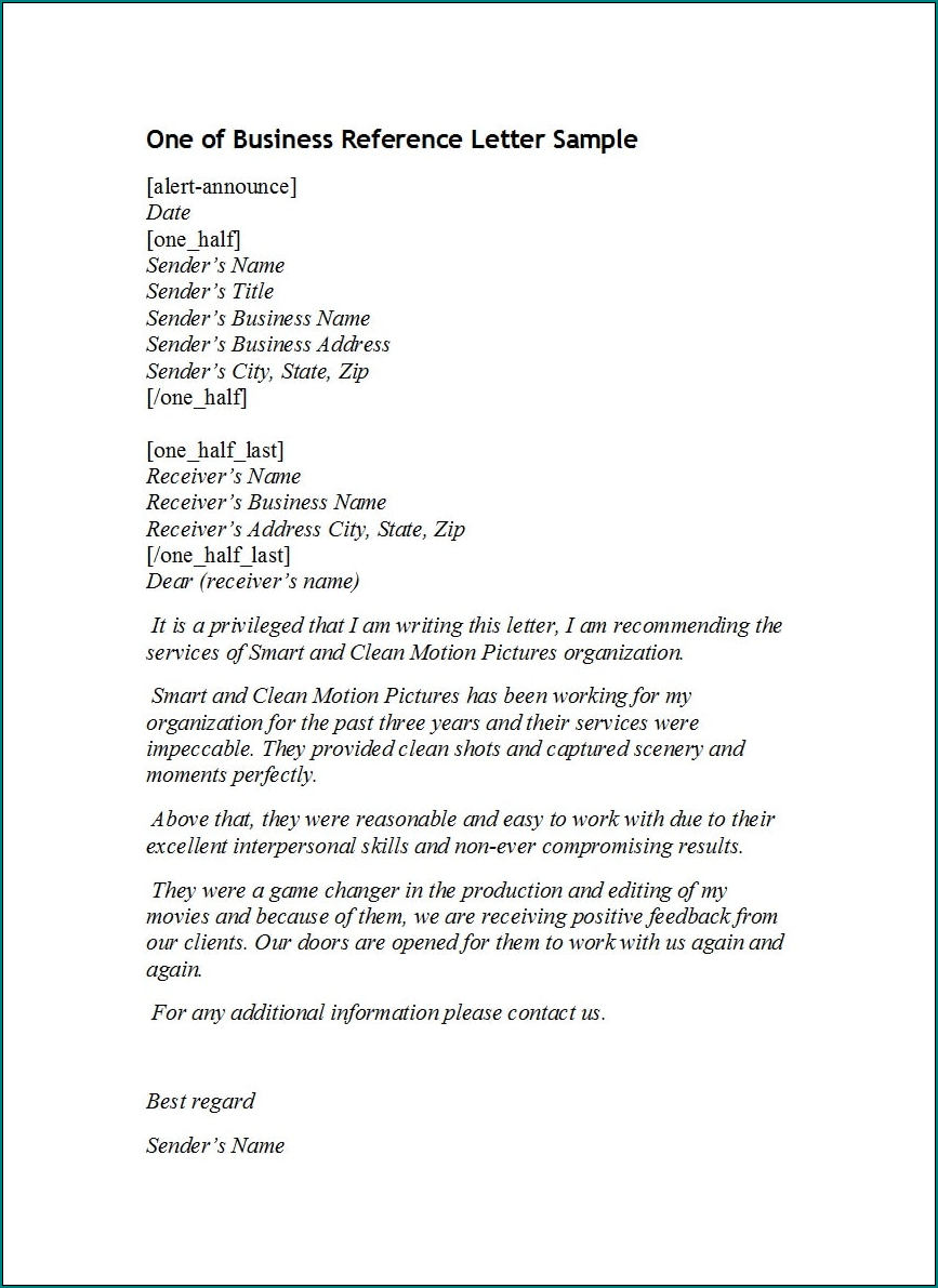 Example of Business Letter Layout