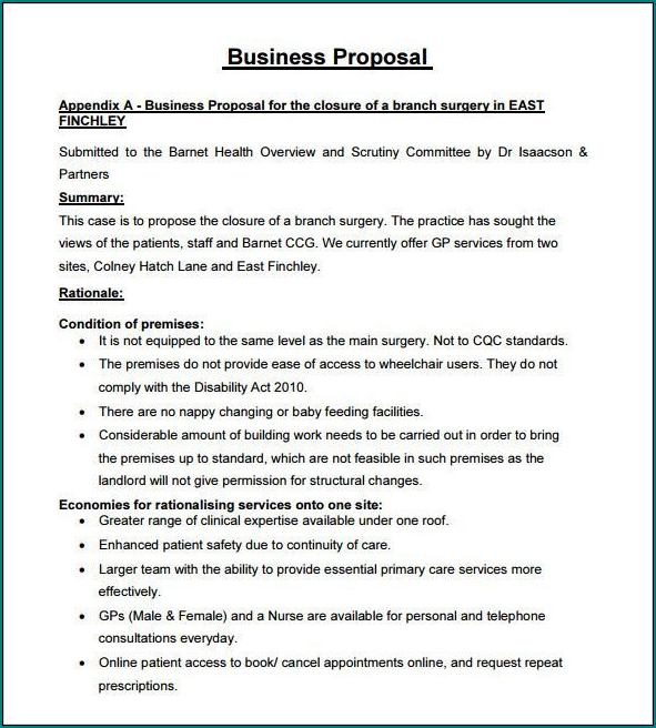 Example of Business Proposal