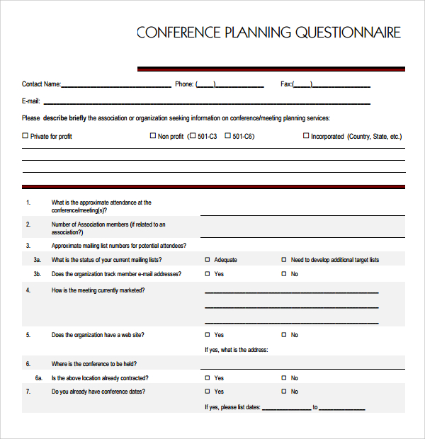Example of Conference Planning Template Example of Conference Planning Template