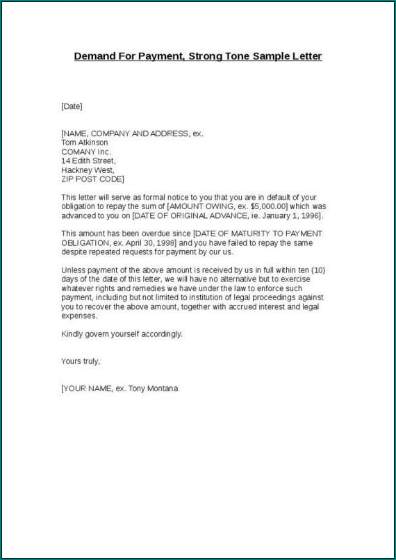 Example of Demand Letter Template