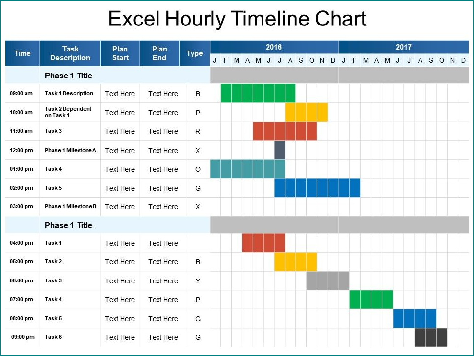 Example of Excel Timeline Template