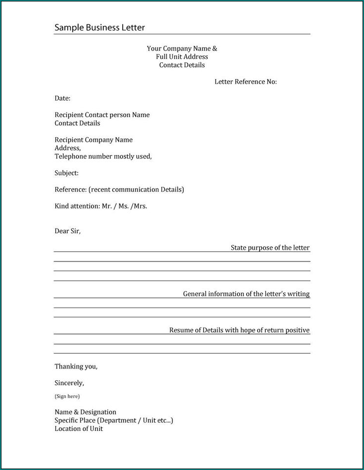Example of Formal Business Letter