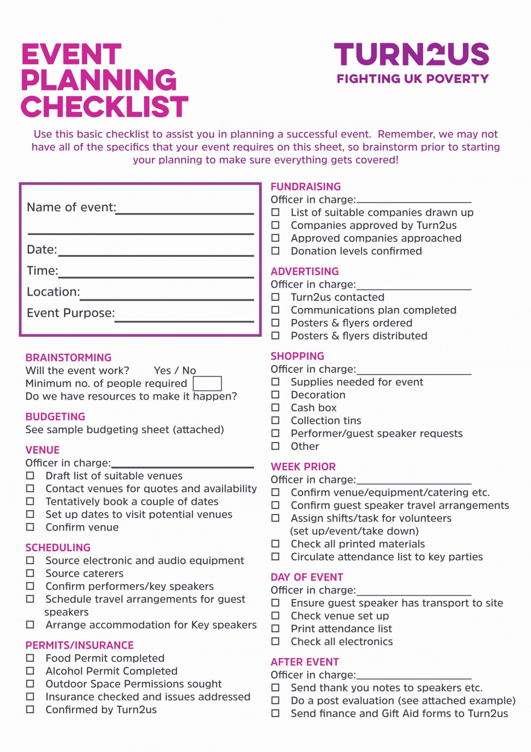 Example of Fundraiser Planning Template Example of Fundraiser Planning Template
