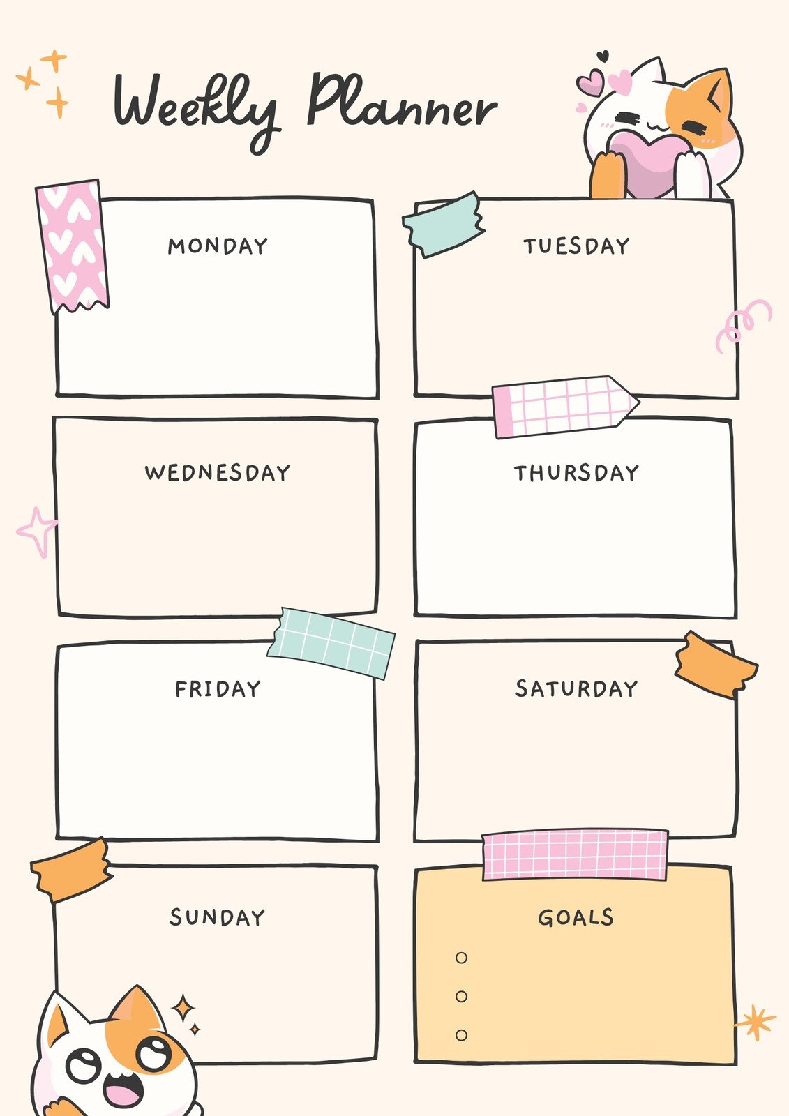 Example of Girly Cute Homework Planner Template Example of Girly Cute Homework Planner Template