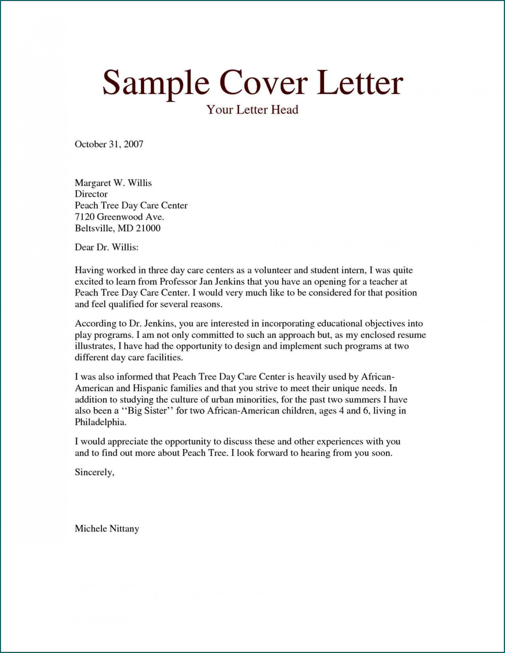 Example of Letter Layout