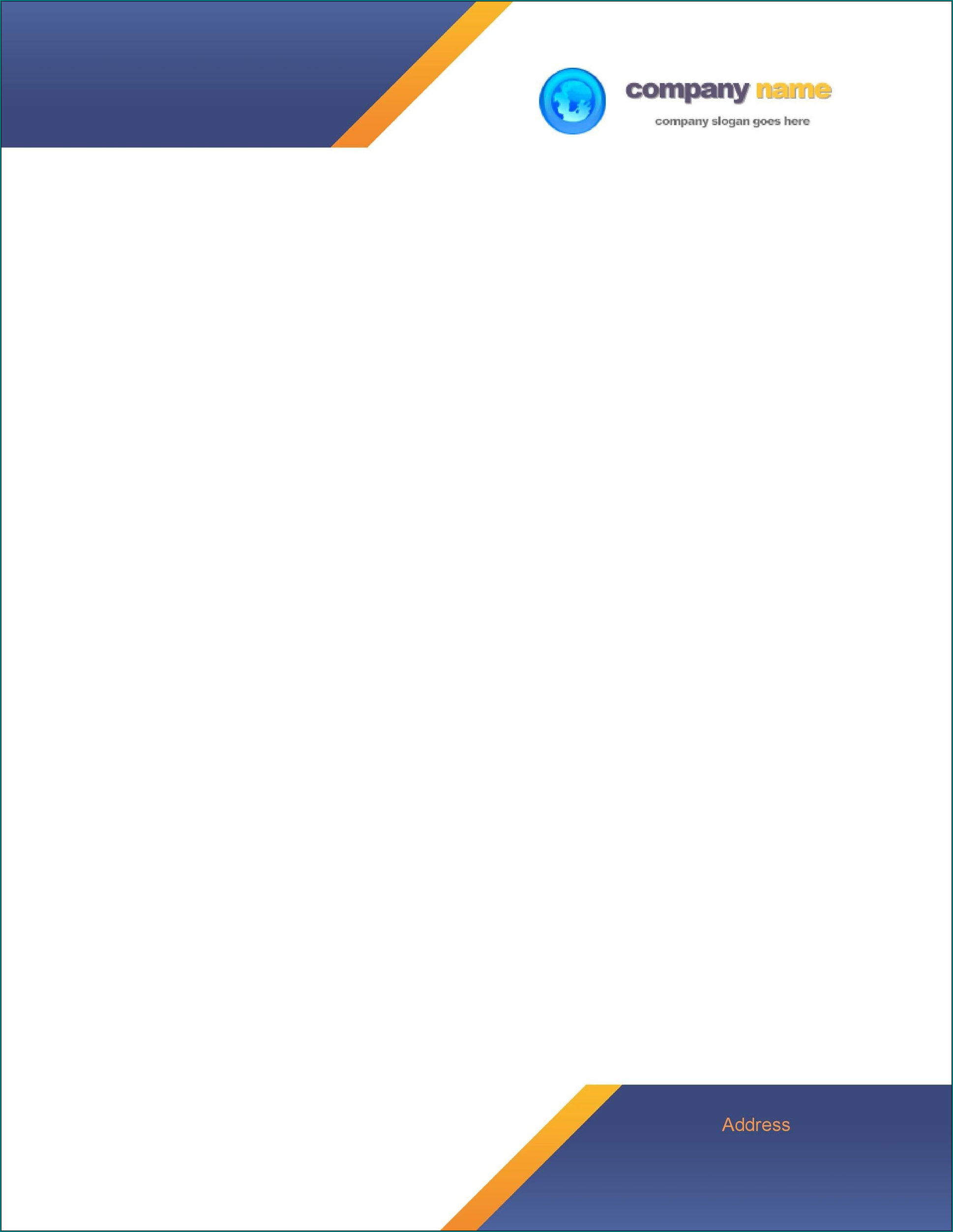 Example of Letterhead Template Word