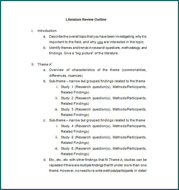 Example of Literature Review Structure