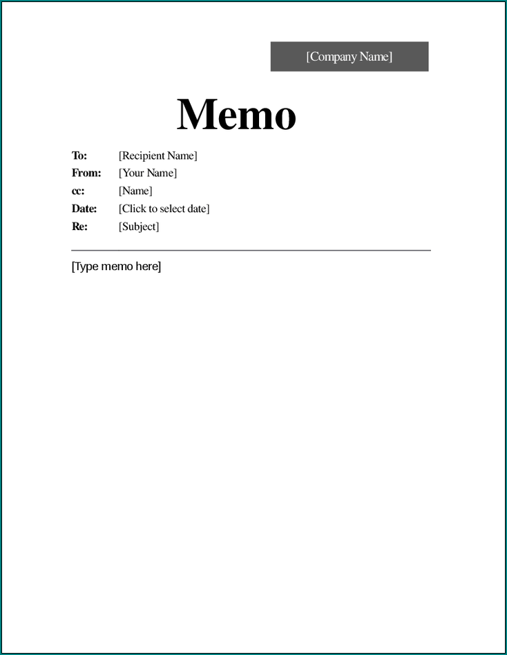 Example of Memorandum Template