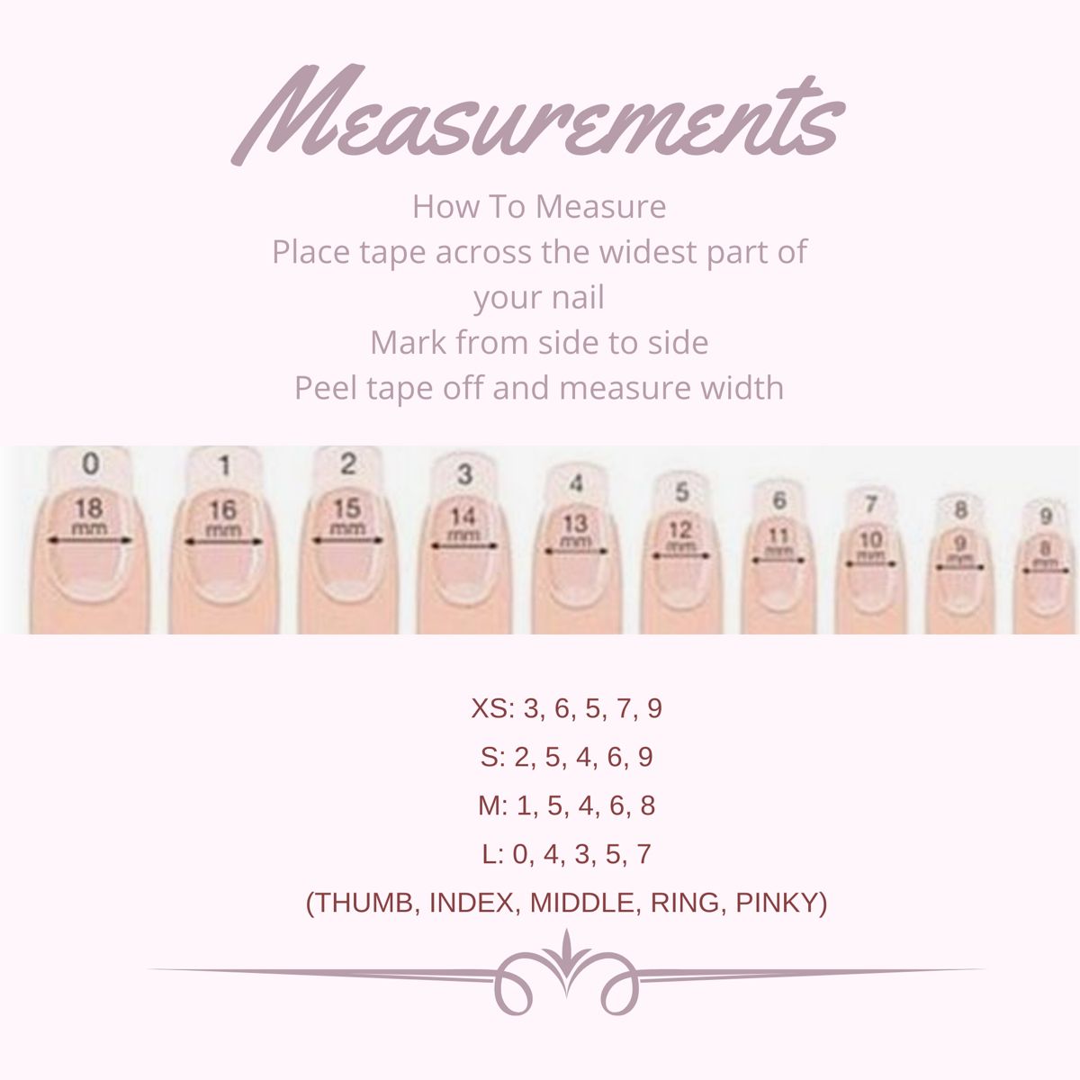 Example of Press On Nail Sizing Chart Template Example of Press On Nail Sizing Chart Template