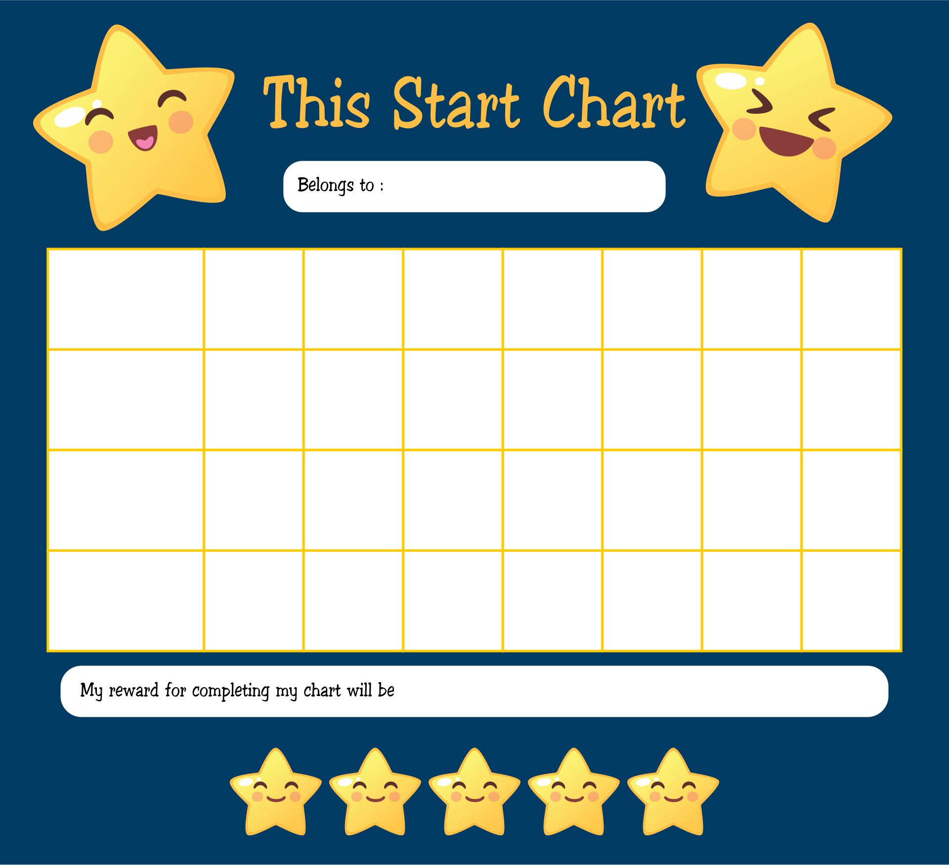 Example of Printable Sticker Chart Template Example of Printable Sticker Chart Template