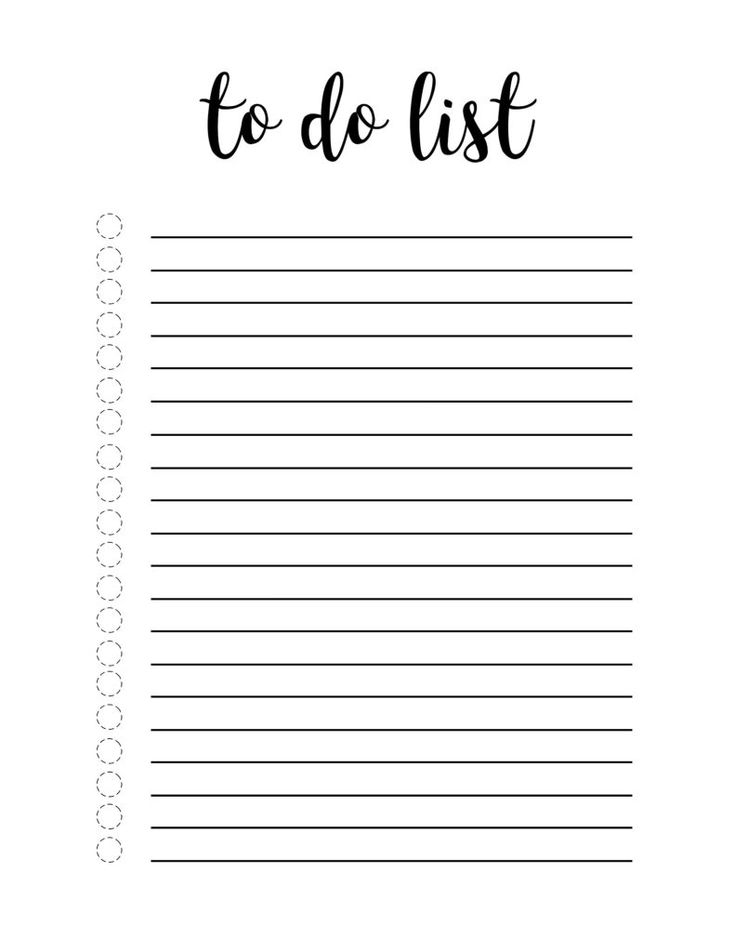 Example of Printable Sunday To Do List Template