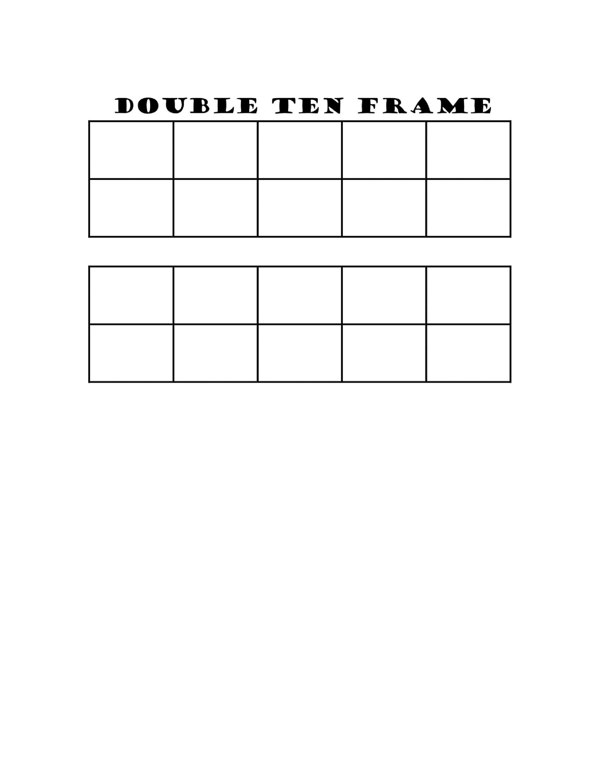 Example of Printable Ten Frame Template Example of Printable Ten Frame Template