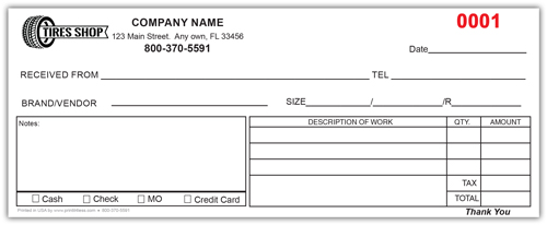 Example of Printable Tire Receipt Template Example of Printable Tire Receipt Template