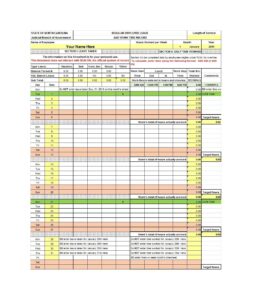 Example of Printable Vacation and Leave Tracker Template