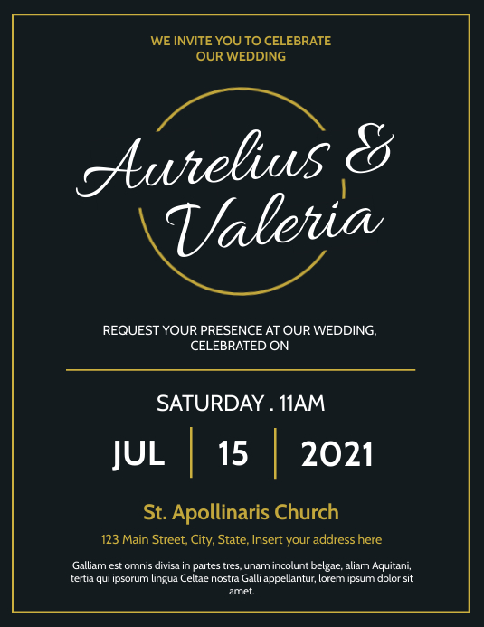Example of Printable Wedding Invitation Flyer Template Example of Printable Wedding Invitation Flyer Template