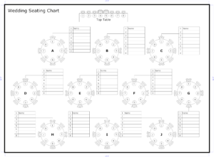 Example of Printable Wedding Seating List Template