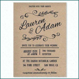 Example of Rustic Wedding Invitation Template
