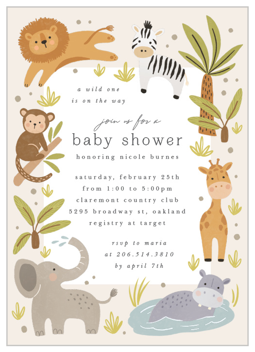 Example of Safari Baby Shower Invitation Template Example of Safari Baby Shower Invitation Template