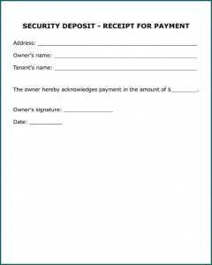 Example of Security Receipt Template