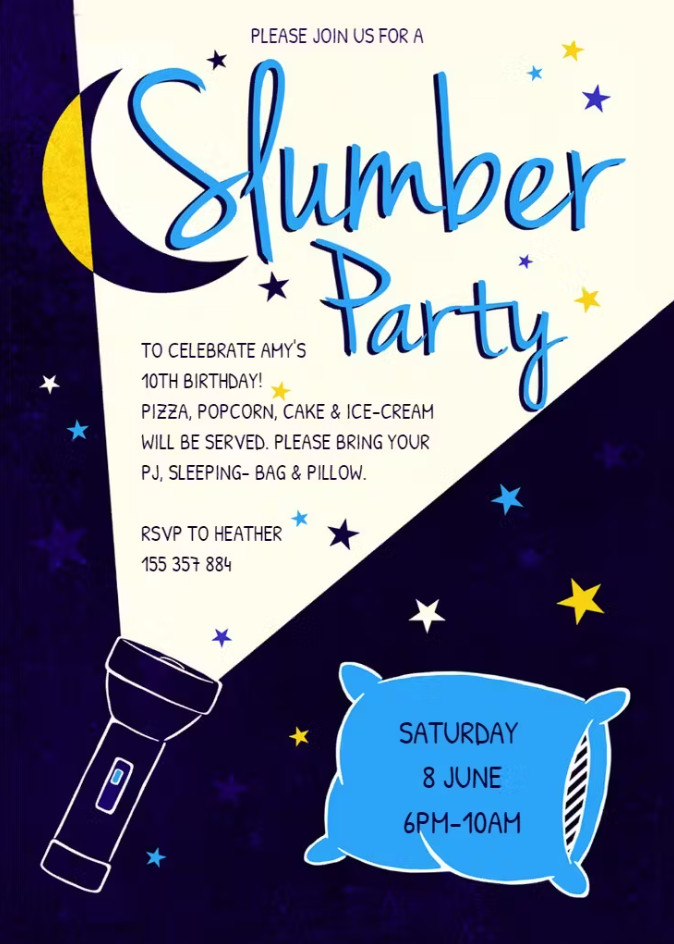 Example of Slumber Party Invitation Template Example of Slumber Party Invitation Template
