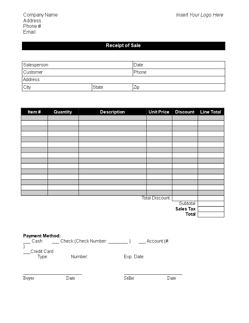Example of Small Business Sales Receipt Template Example of Small Business Sales Receipt Template