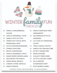 Example of Start Of The Winter Family Checklist Template