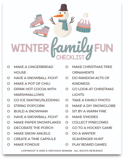 Example of Start Of The Winter Family Checklist Template Example of Start Of The Winter Family Checklist Template