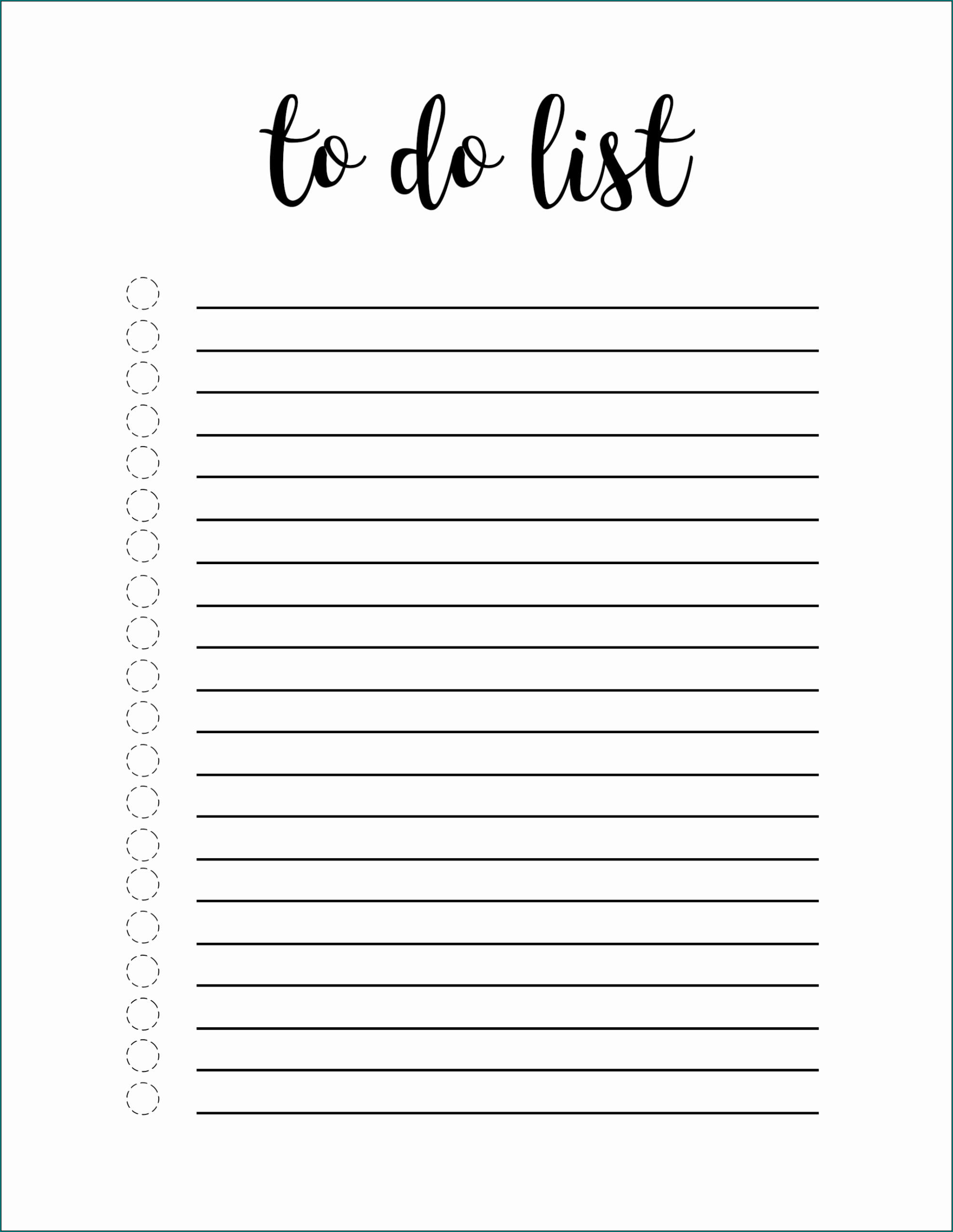 Example of To Do List Template