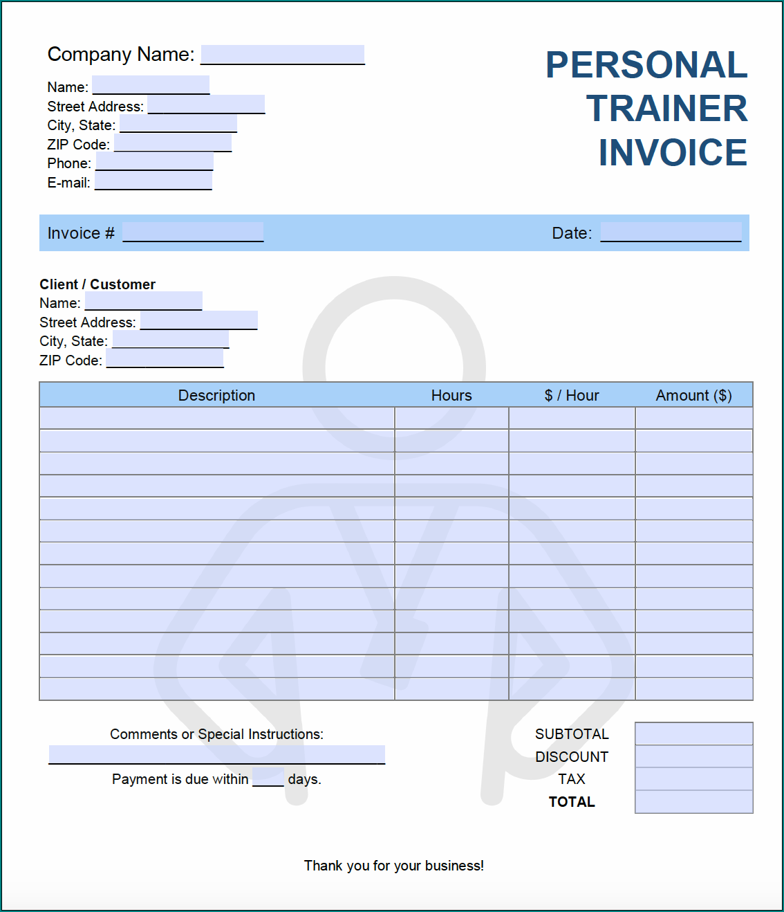 Example of Training Receipt Template