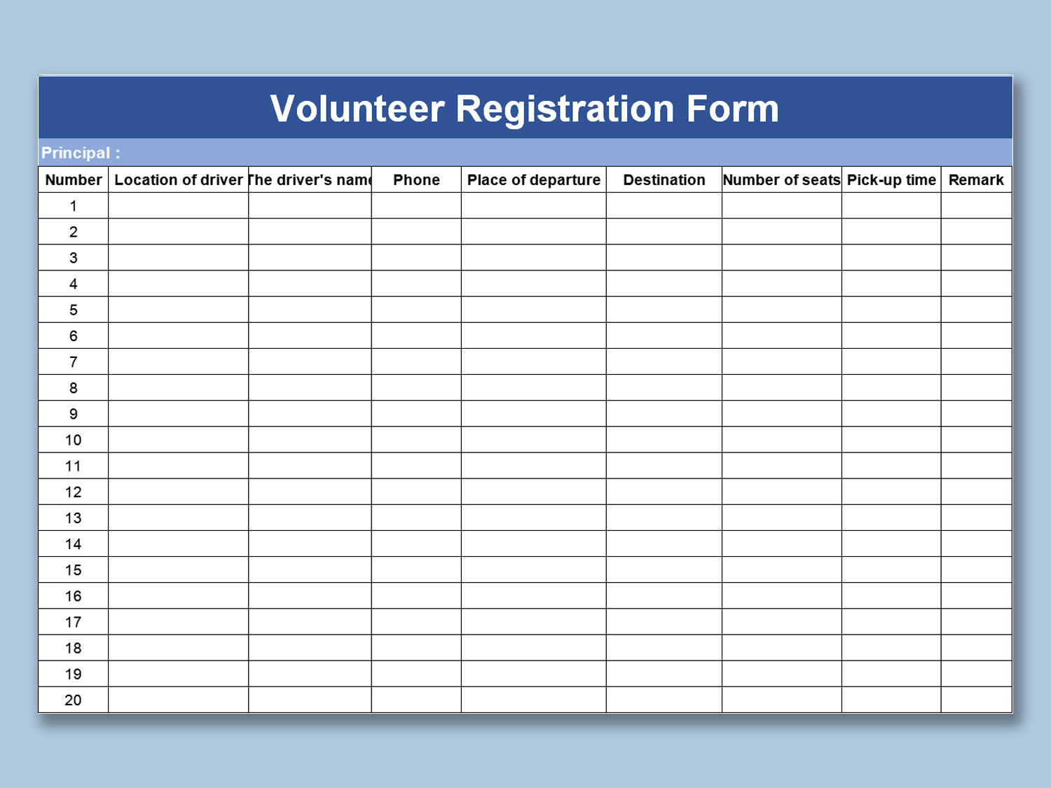 Example of Volunteer Registration Form Example of Volunteer Registration Form
