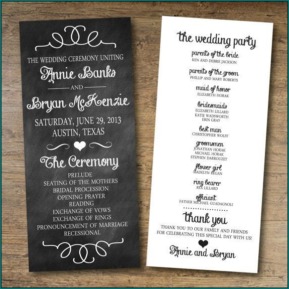 Example of Wedding Program Template