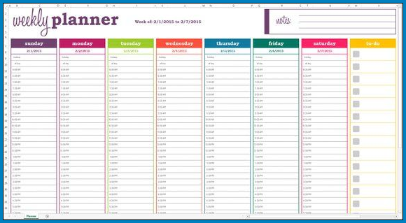 Example of Weekly Planner Template Example of Weekly Planner Template