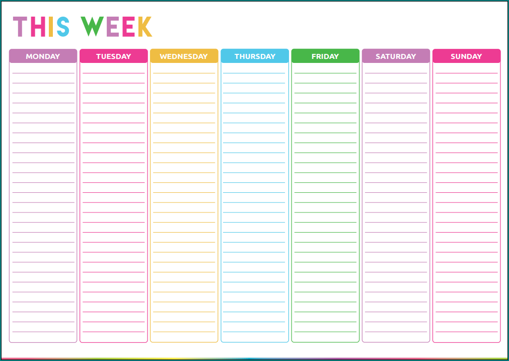 Example of Weekly To Do List Template