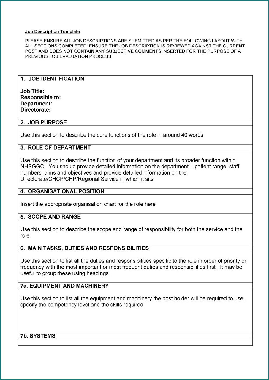 Example of Work Description