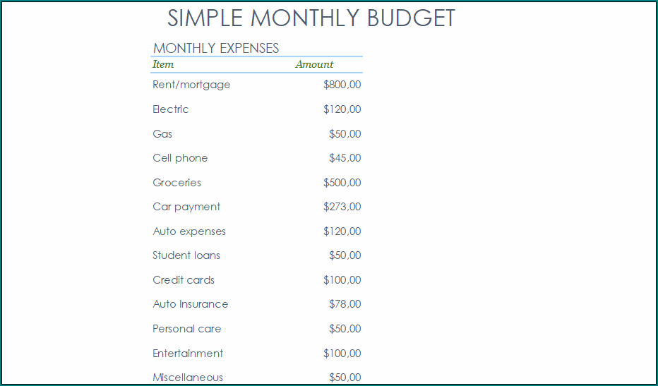 Excel Budget Template