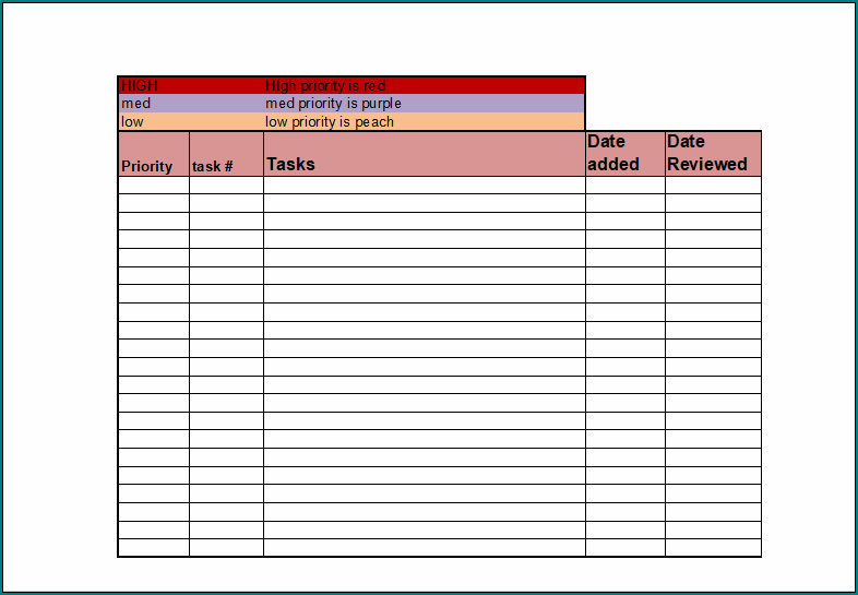 Excel Checklist Template